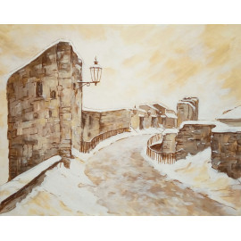 Bardejov,zima,Dolná Bašta, Marta Augustínska,originálny,ručne maľovaný obraz