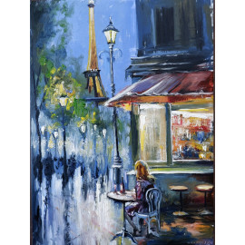 Večer v Paríži - Akad. mal. Igor Navrotskyi,originálny,ručne maľovaný obraz