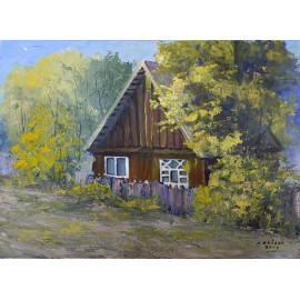 Zrub v lese - Pavol Kocan, originálny, ručne maľovany obraz