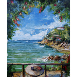 Na mori - Akad. mal. Igor Navrotskyi, originálny, ručne maľovaný obrazaný obraz