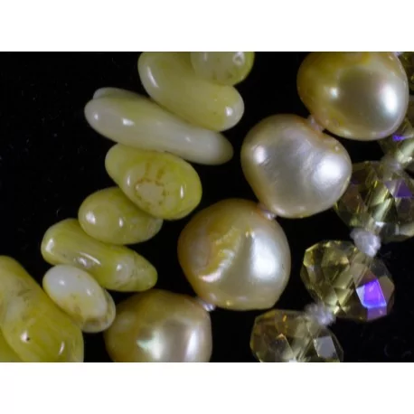 Žltá perla - náhrdelník, náušnice