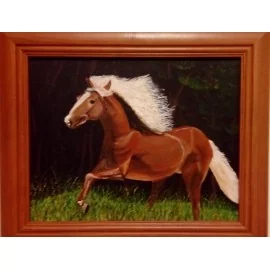 Painting - Oil on hardboard - Horses - Alexander Orlík