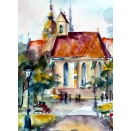Ručne maľovaný obraz - Košice , Kaplnka sv. Michala