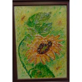Painting - Painting on glass - Sunflower I. - Ing. Irena Kijacová