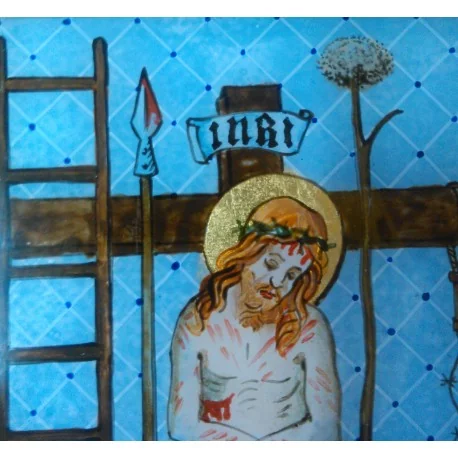 Obraz - Maľba na sklo - Bolestný Kristus - Mgr.Art.Martina Hricová