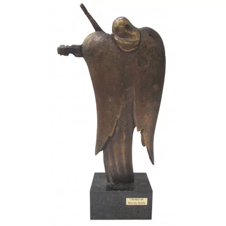 Bronzová socha - Anjel s husľami - akademický sochár Maciek Syrek
