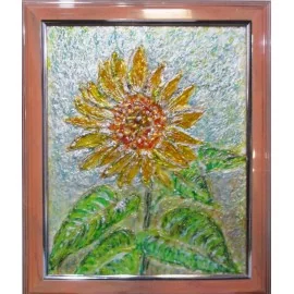 Painting - Painting on glass - Sunflower - Ing. Irena Kijacová