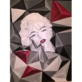 Painting - Acrylic- Red Marilyn -Ing. Mária Mikulská