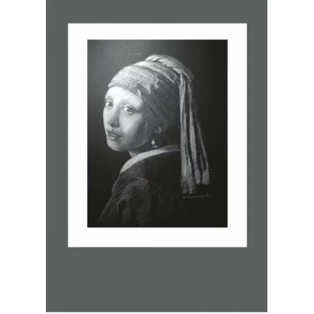 Obraz - Pastel na výkrese - Dievča s perlou - Ján Radvanský