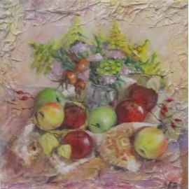 Obraz - Akryl- Zátišie s jablkami- Inna Gusková