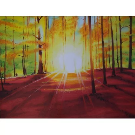 Obraz - Olej na plátne - Slnko v lese - Adam Miroslav
