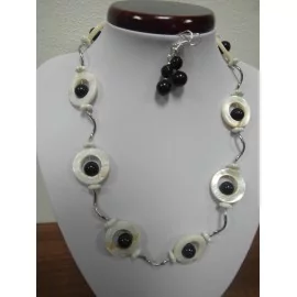 Perleť - pieskový avanturín - náhrdelník,náušnice