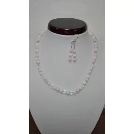 Perleť- swarovského krištáľ - náhrdelník,náušnice