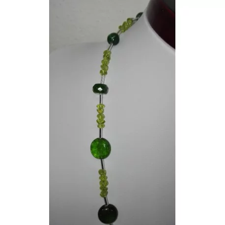 Olivín-smaragd+Ag925 - náhrdelník