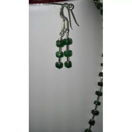 Smaragd-horský krištáľ+Ag925 - náhrdelník,náušnice
