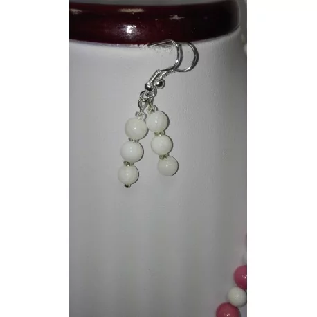 Perleť-howlit-jadeit - náhrdelník,náušnice