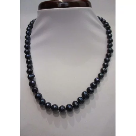 náhrdelník- čierne riečne perly
